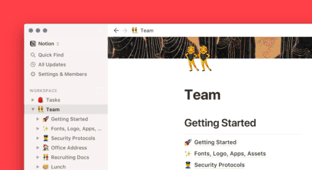Una animación de la barra lateral de un espacio de trabajo de Notion con múltiples niveles de entradas anidadas