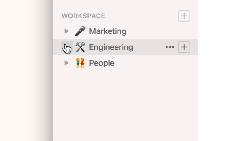 Una animación que muestra entradas en una barra lateral que se expande y revela varios niveles de entradas secundarias
